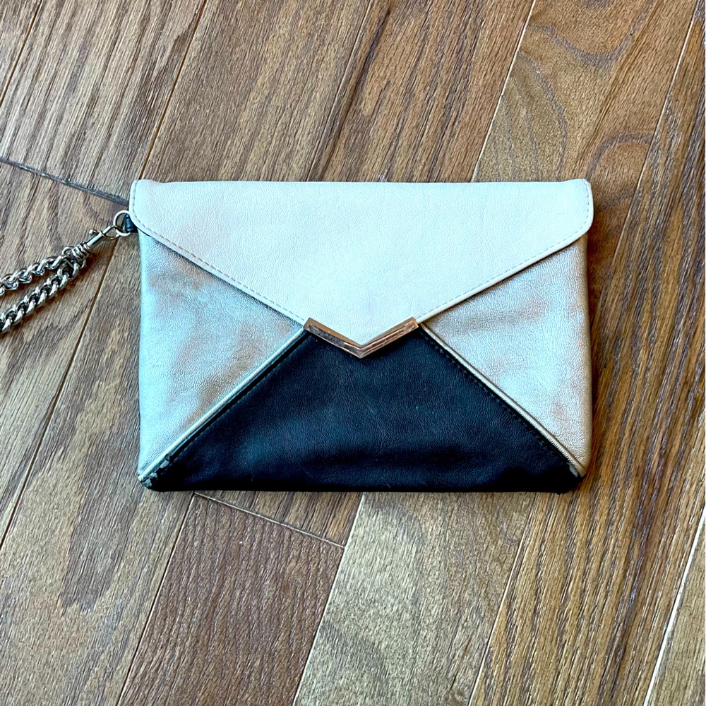 Black and white clutch purse